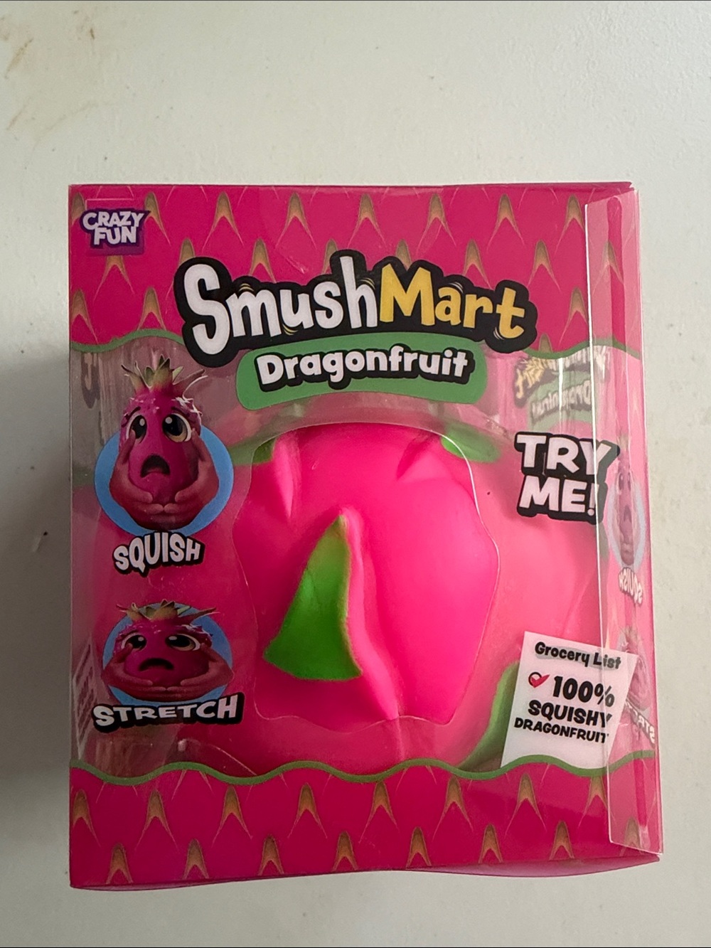 Dragonfruit Squishy Toy - Bright Pink & Green